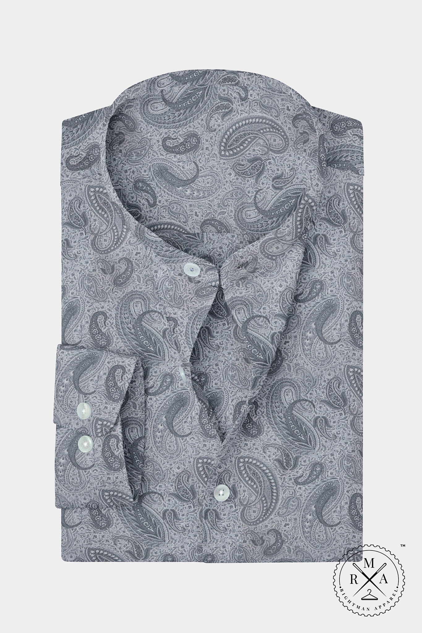Gray Paisley Print Shirt SH360